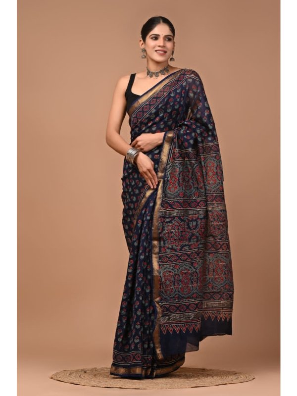 Maheshwari Ajrakh Print Sarees - Classic elegance