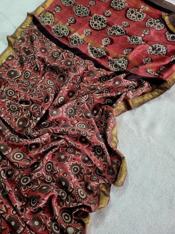 Pomegranate Ajrakh Sarees - Rich colors